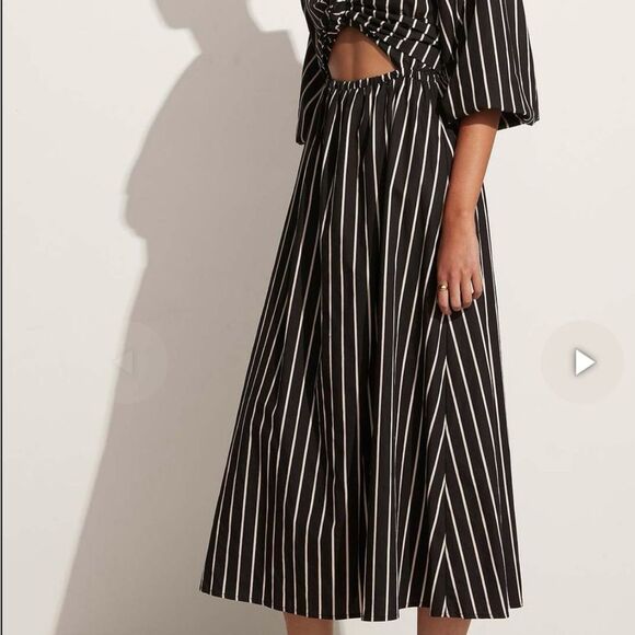 Faithfull the Brand Monika Midi Dress Asia Stripe XS NWT - Picture 5 of 9